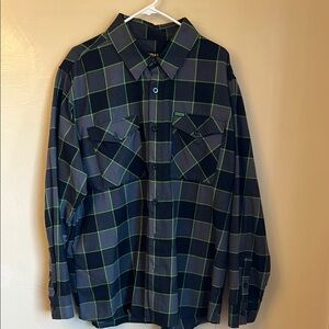 DIXXON Black and Green Casual Button Down Shirt